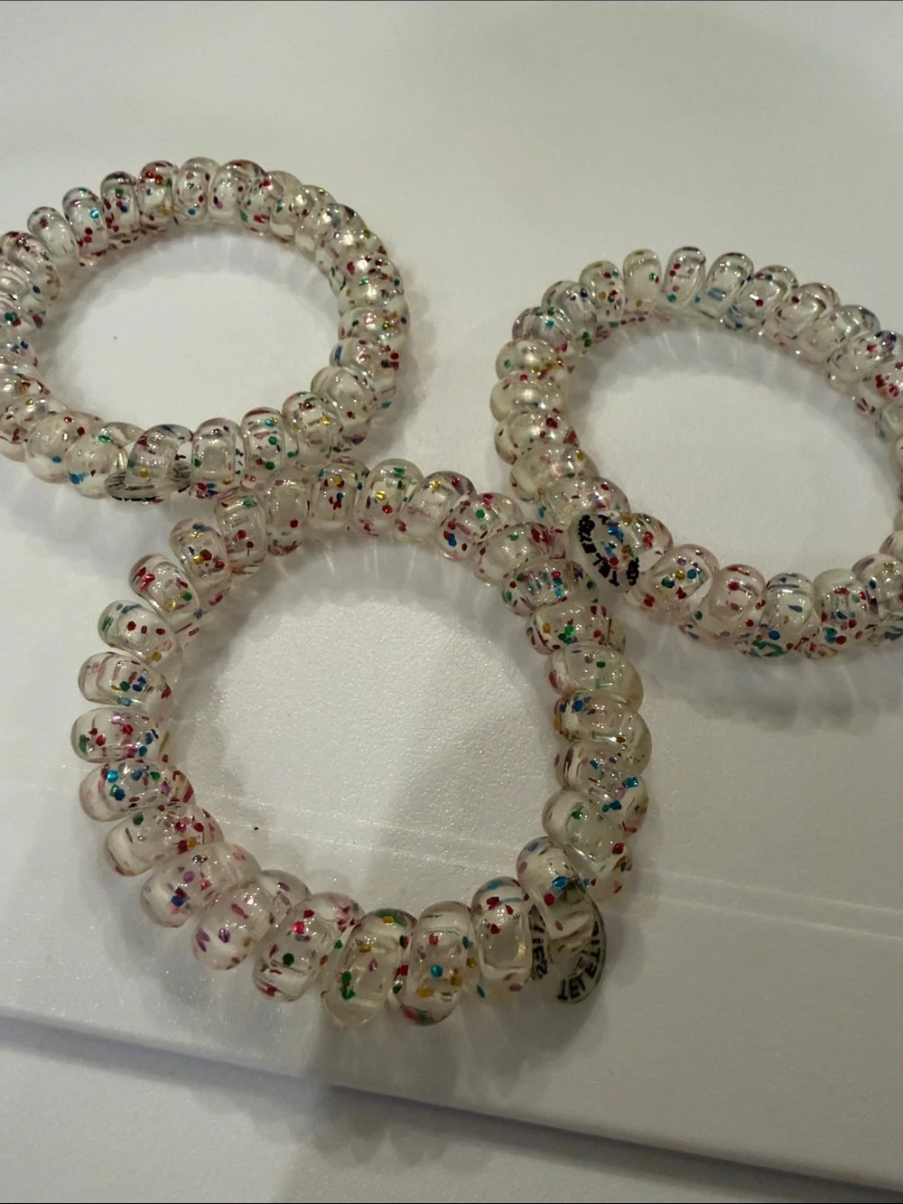 TELETIES Coiled Phone Cord Hair Ties - Yellow, Cream, Peach & Confetti Sets